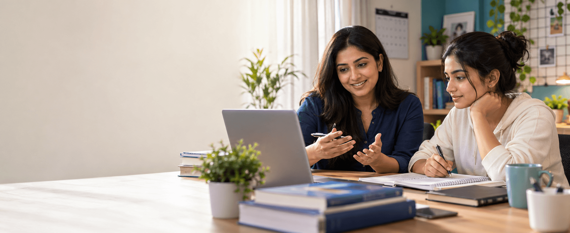 An online trainer supporting a learner with exam preparation